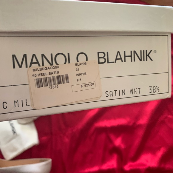 Manolo Blahnik white satin heel - Picture 4 of 8